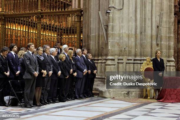 The funeral mass in the Seville cathedral for Duchess of Alba in presence of her 5 sons and dagher and her widower Alfonso Diez. ON THIS PHOTO:...