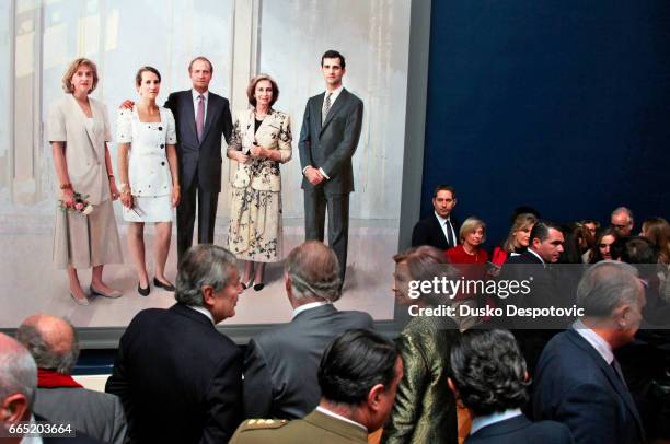 King Juan Carlos of Spain and Queen Sofia, on their first official apparition together after abdication, attended the inauguration of the exhibition...
