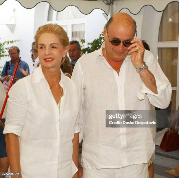 Fashion designer Carolina Herrera and her husband Reinaldo Herrera at the Royal Nautical Club for the 21st "Copa del Rey" regatta.