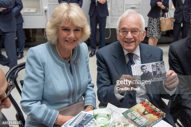Camilla, Duchess of Cornwall meets Holocaust survivors as they visit The Jewish Museum during the second day of their visit to Austria, on April 6,...