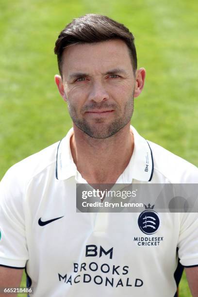 James Franklin of Middlesex CCC poses for a portrait during their media day at Lord's Cricket Ground on April 5, 2017 in London, England.