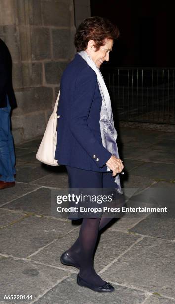 Covadonga O'Shea attends the funeral chapel for Paloma Gomez Borrero at Los Jeronimos church on April 5, 2017 in Madrid, Spain.