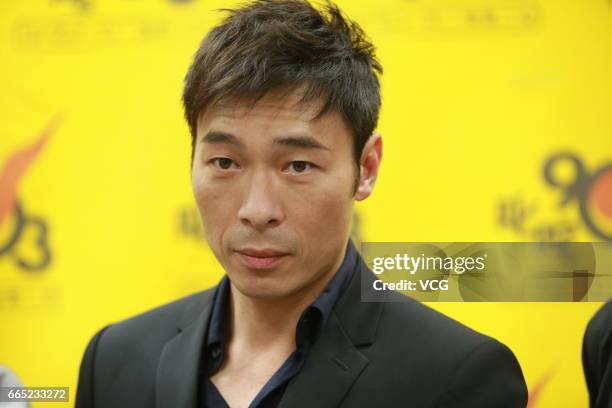 Singer Andy Hui attends the press conference of his concert on April 5, 2017 in Hong Kong, China.