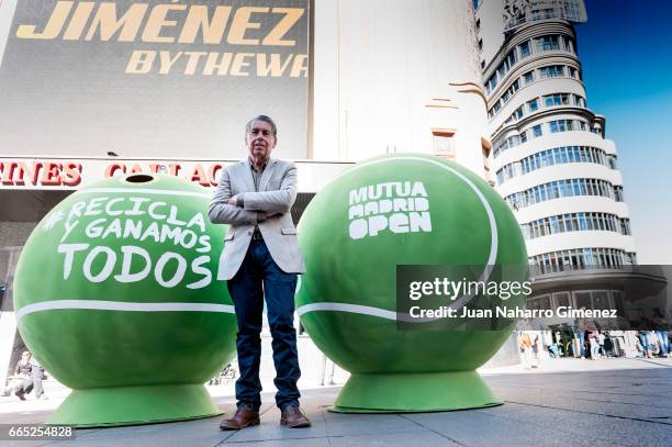 Manolo Santana attends 'Ecovidrio' presentation project at Callao Plaza on April 6, 2017 in Madrid, Spain.