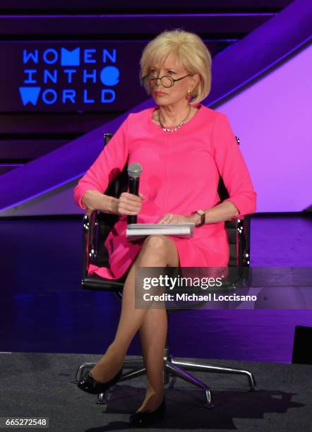 Lesley Stahl speaks during the Eighth Annual Women In The World Summit at Lincoln Center for the Performing Arts on April 6, 2017 in New York City.