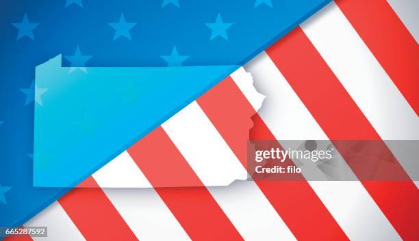 pennsylvania patriotic flag background - pennsylvania flag stock illustrations