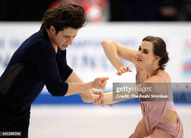 Tessa Virtue and Scott Moir of Canada compete in the Ice Dance Free Dance during day four of the World Figure Skating Championships at Hartwall Arena...