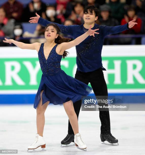 Maia Shibutani and Alex Shibutani of the United States compete in the Ice Dance Free Dance during day four of the World Figure Skating Championships...