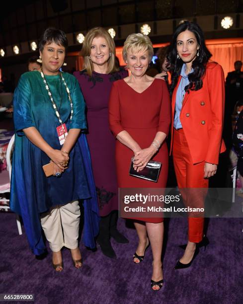 Barkha Dutt, Arianna Huffington, Tina Brown, Huma Abedin attend the Eighth Annual Women In The World Summit at Lincoln Center for the Performing Arts...