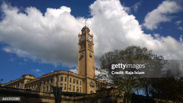 central station clock tower - central station sydney stockfoto's en -beelden