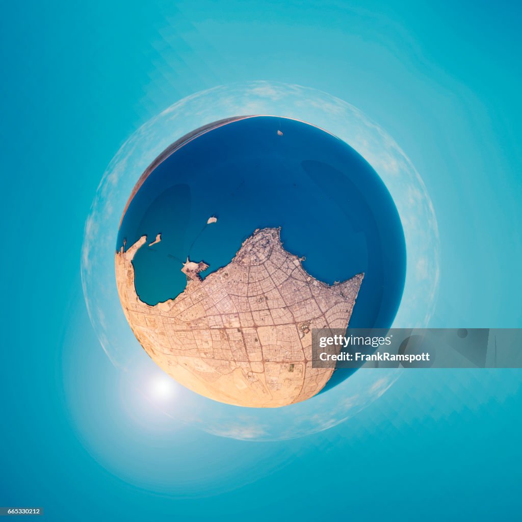 Kuwait City 3D Little Planet 360-Degree Sphere Panorama