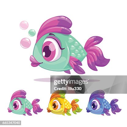 Cute Dibujos Animados Peces Pequeños Ilustración de stock - Getty Images Cute Dibujos Animados Peces Pequeños Ilustración de stock - Getty Images
