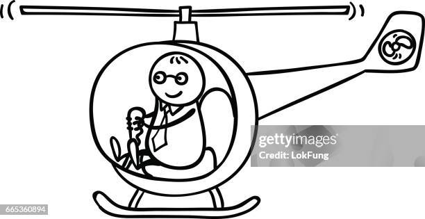 fly with helicopter - lokfung stock illustrations