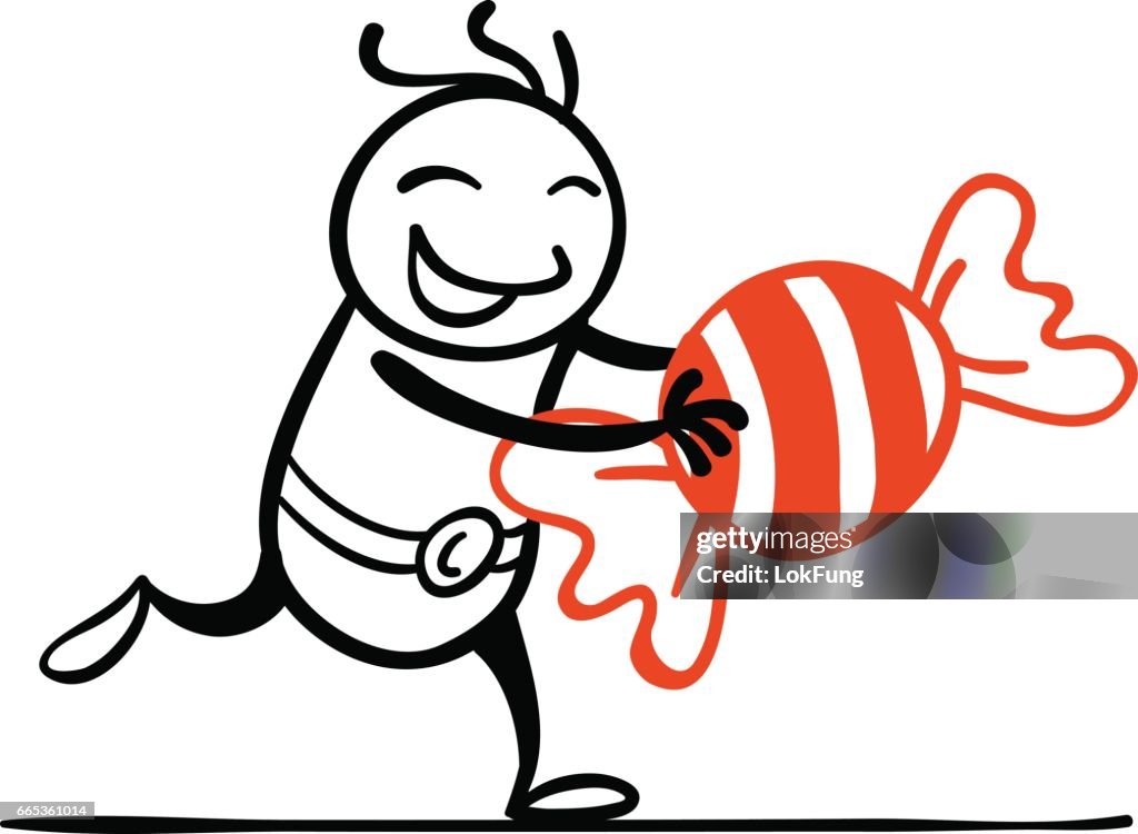 Cartoon man with a big sweet