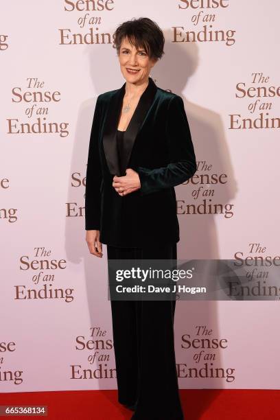 Actress Harriet Walter attends "The Sense of an Ending" UK gala screening on April 6, 2017 in London, United Kingdom.