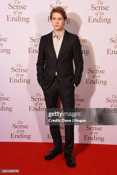 Actor Joe Alwyn attends "The Sense of an Ending" UK gala screening on April 6, 2017 in London, United Kingdom.