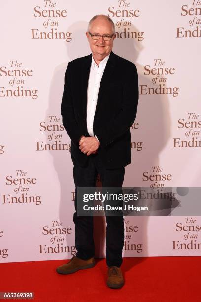 Actor Jim Broadbent attends "The Sense of an Ending" UK gala screening on April 6, 2017 in London, United Kingdom.