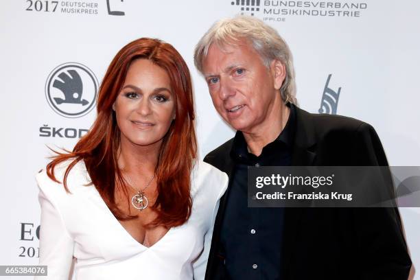 Andrea Berg and her husband Ulrich Ferber attend the Echo award red carpet on April 6, 2017 in Berlin, Germany.