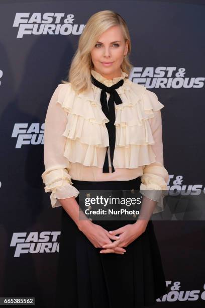 Actress Charlize Theron attends the photocall of FAST &amp; FURIOUS 8 in Madrid. Spain April 6, 2017