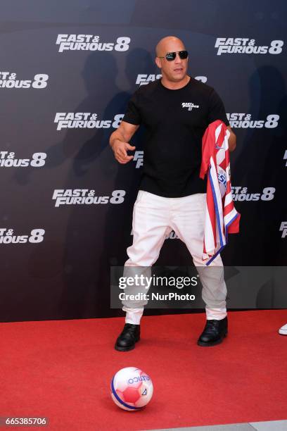 Actor Vin Diesel attends the photocall of FAST &amp; FURIOUS 8 in Madrid. Spain April 6, 2017