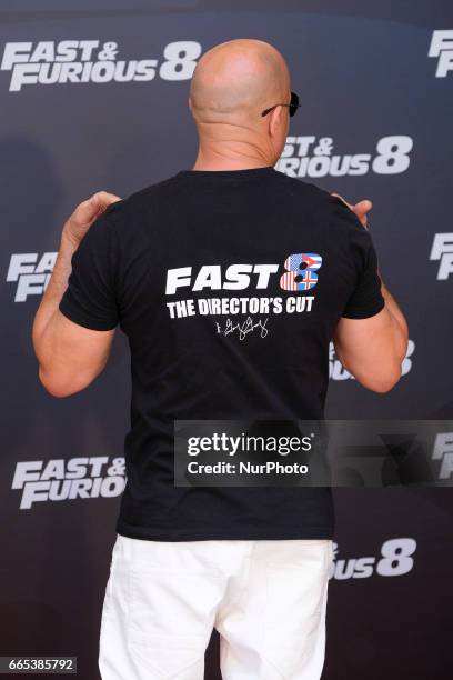 Actor Vin Diesel attends the photocall of FAST &amp; FURIOUS 8 in Madrid. Spain April 6, 2017