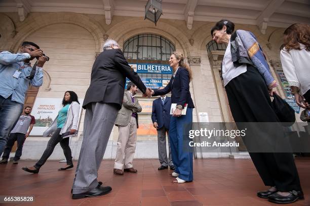 The Infanta Elena de Borbon visits the Cultural Catavento Museum in Sao Paulo, Brazil on April 06, 2017.