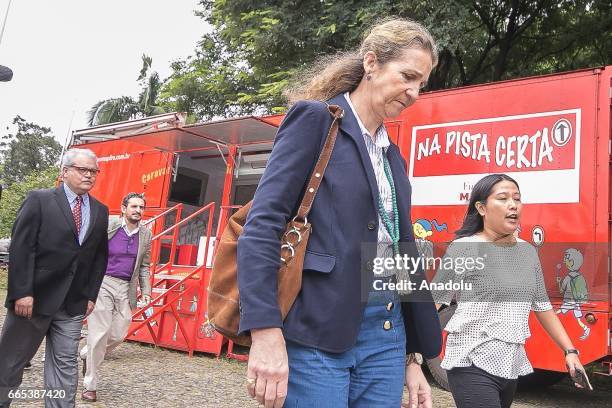 The Infanta Elena de Borbon visits the Cultural Catavento Museum in Sao Paulo, Brazil on April 06, 2017.