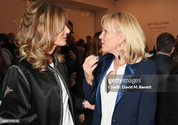 Kim Hersov and Elisabeth Murdoch attend the Private View of 'Centrifugal Soul' by Mat Collishaw at Blain Southern on April 6, 2017 in London, England.