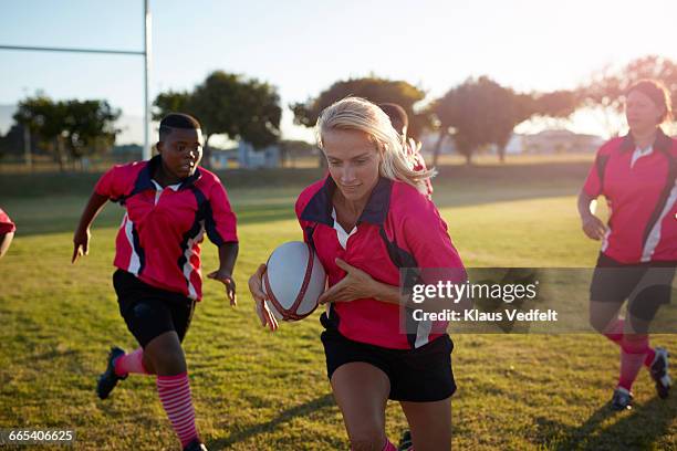 rugby player running with ball - rugby tournament fotografías e imágenes de stock