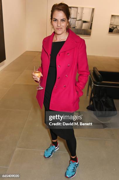 Tracey Emin attends the Private View of 'Centrifugal Soul' by Mat Collishaw at Blain Southern on April 6, 2017 in London, England.