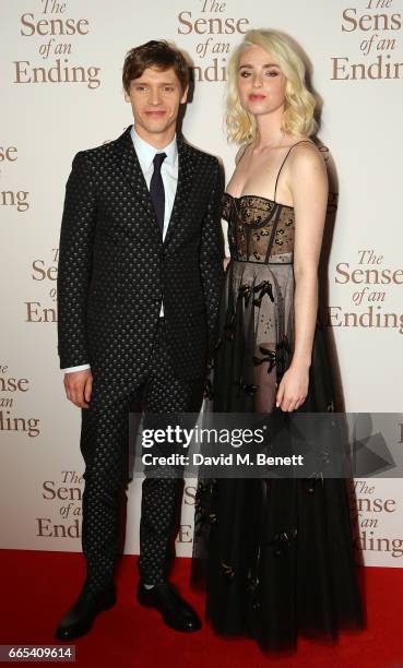 Billy Howle and Freya Mavor attend the Gala screening of "The Sense of an Ending" at Picturehouse Central on April 6, 2017 in London, England.