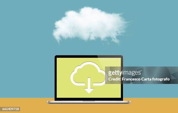 cloud connection - immagine composita stockfoto's en -beelden