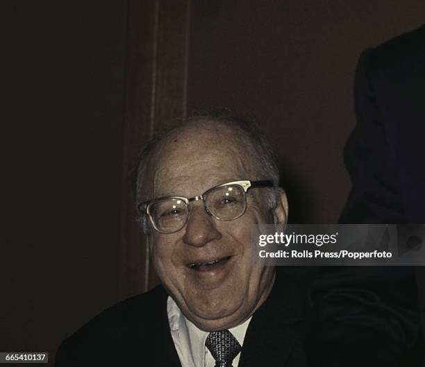 American sports administrator and fifth president of the International Olympic Committee , Avery Brundage pictured attending a press conference in...