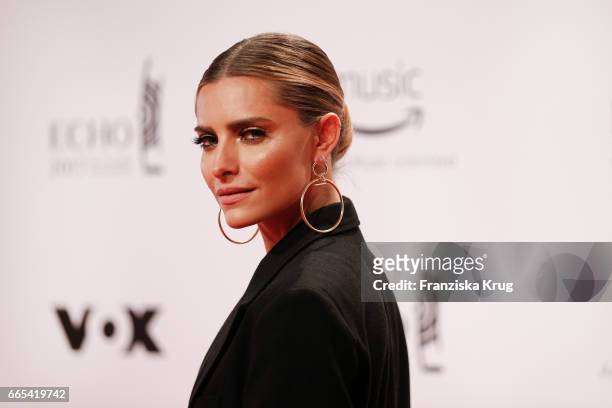 Sophia Thomalla attends the Echo award red carpet on April 6, 2017 in Berlin, Germany.