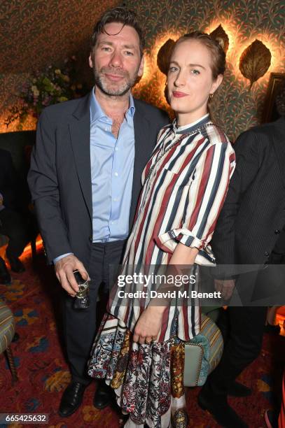 Mat Collishaw and Polly Morgan attend a celebration of Mat Collishaw's Blain|Southern exhibition, 'Centrifugal Soul', Upstairs at 5 Hertford Street...