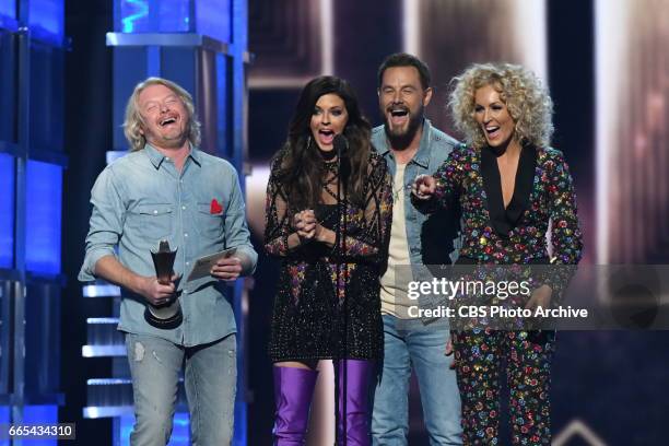 Little Big Town accept an award on stage during THE 52ND ACADEMY OF COUNTRY MUSIC AWARDS, scheduled to air LIVE from T-Mobile Arena in Las Vegas...