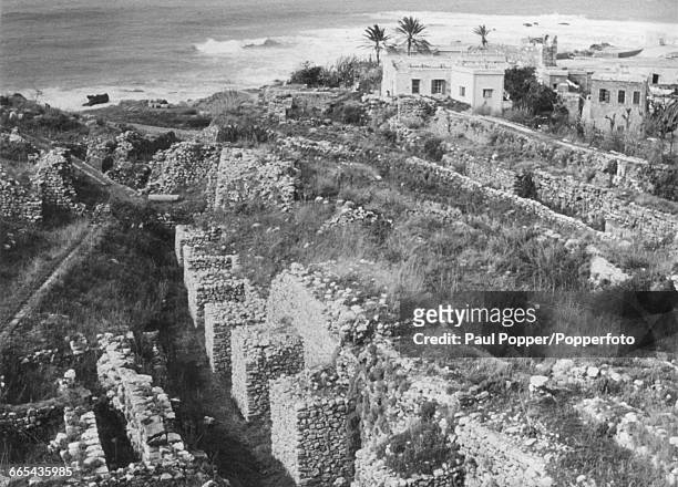 The ancient coastal city of Byblos in Lebanon, circa 1950. It was formerly known as Gubal, Gebal, Geval and Gibelet.