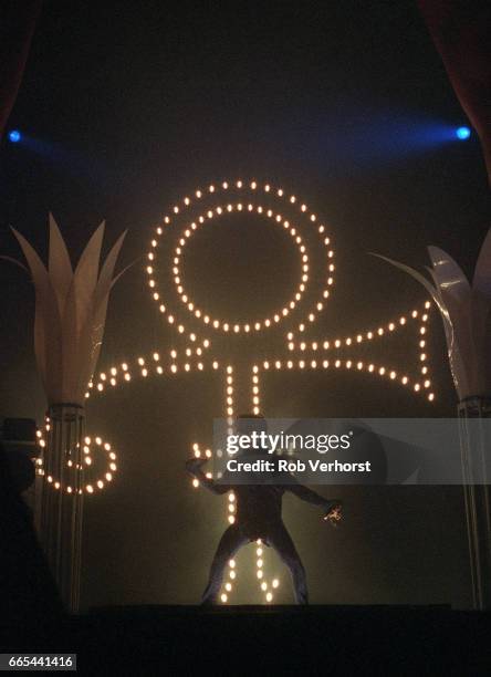Prince performs on stage at Jaarbeurs, Utrecht, Netherlands, 23rd December 1998.