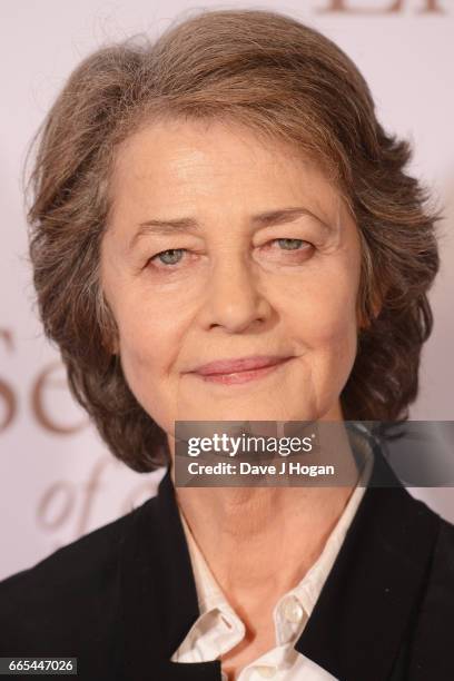 Actress Charlotte Rampling attends "The Sense of an Ending" UK gala screening on April 6, 2017 in London, United Kingdom.