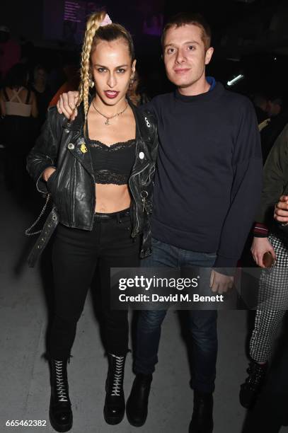 Alice Dellal and Dominic Jones attend as Dazed + ck one celebrate the launch of the Dazed 100 at 180 The Strand on April 6, 2017 in London, England.