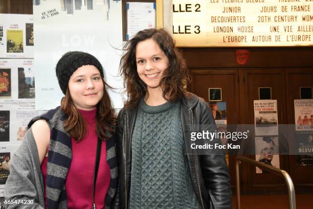 Actress Audrey Bastien and actress Delia Espinat Dief attend 'Low Notes' Film Screening at Cinema Saint Andre des Arts on April 6, 2017 in Paris,...