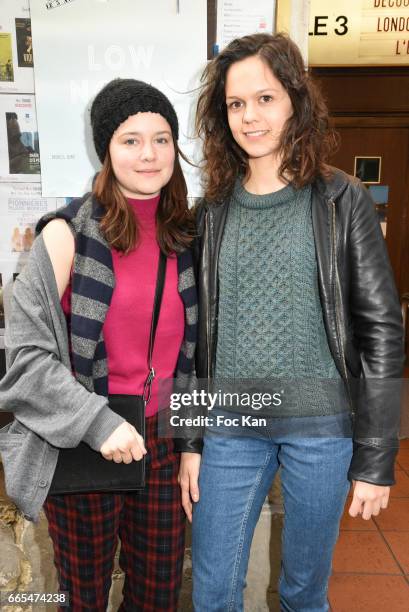 Actress Audrey Bastien and actress Delia Espinat Dief attend 'Low Notes' Film Screening at Cinema Saint Andre des Arts on April 6, 2017 in Paris,...