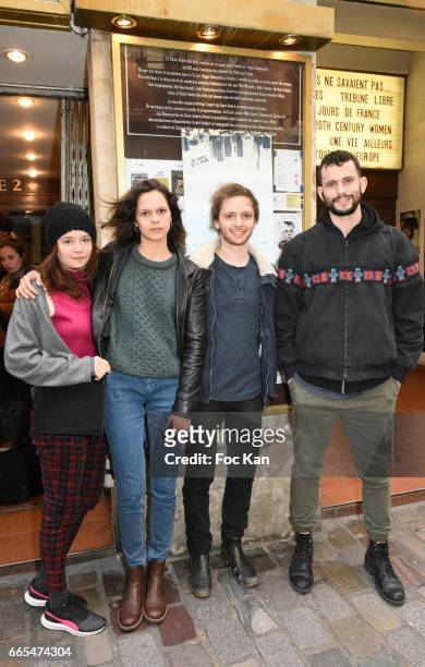 Actress Audrey Bastien, actress Delia Espinat Dief, director Laurier Fourniau and actor Pedro Fontaine attend 'Low Notes' Film Screening at Cinema...