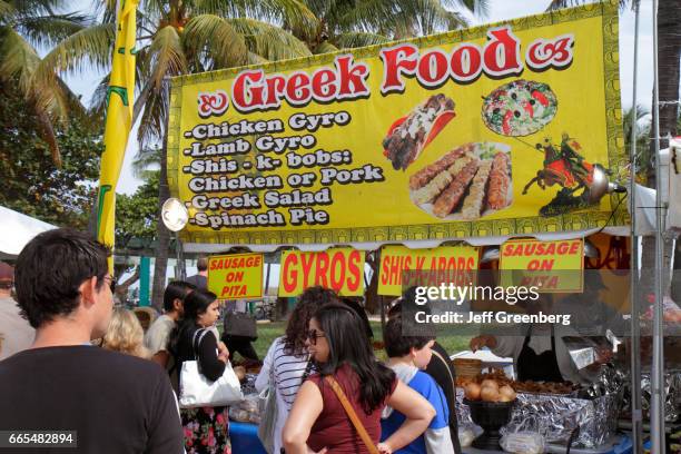 Greek food vendor at the Art Deco Weekend festival.