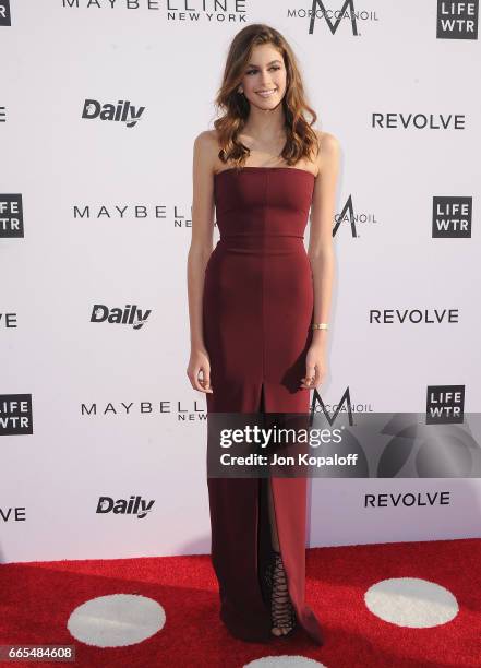 Kaia Gerber arrives at the Daily Front Row's 3rd Annual Fashion Los Angeles Awards at the Sunset Tower Hotel on April 2, 2017 in West Hollywood,...