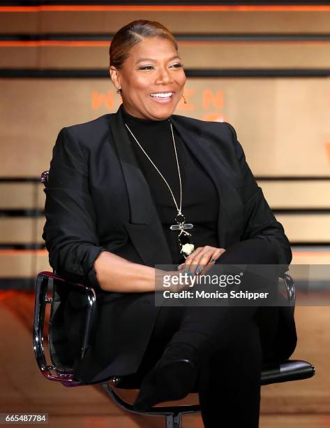 Queen Latifah speaks on stage at the 8th Annual Women In The World Summit at Lincoln Center for the Performing Arts on April 6, 2017 in New York City.