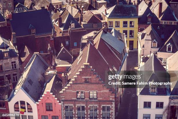 view of cityscape - mons hainaut foto e immagini stock