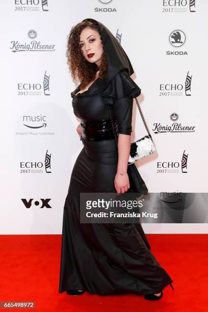 Leila Lowfire attends the Echo award red carpet on April 6, 2017 in Berlin, Germany.