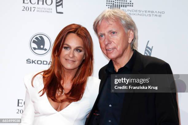 Andrea Berg and her husband Ulrich Ferber attend the Echo award red carpet on April 6, 2017 in Berlin, Germany.
