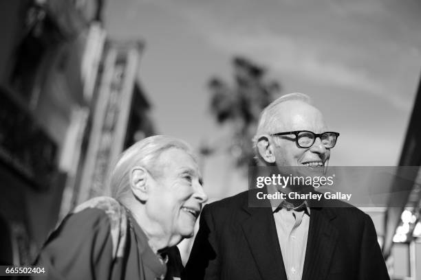 Songwriters Marilyn Bergman and Alan Bergman attend the 50th anniversary screening of "In the Heat of the Night" during the 2017 TCM Classic Film...